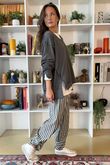 The Sunday Morning V Slouch Sweatshirt Dark Grey Melange